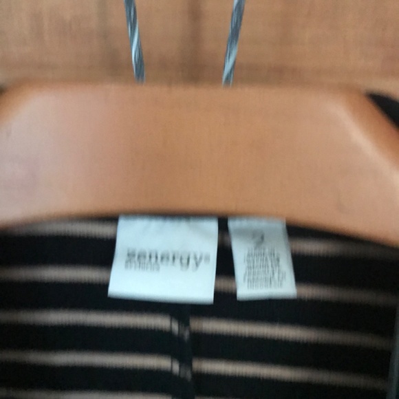 Zenergy by Chico's Open Drape Striped Knit Jacket 2 L - Picture 4 of 8